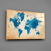 World Map Glass Wall Art.